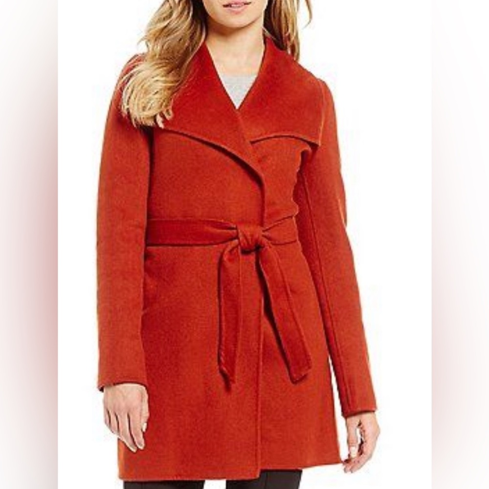 Antonio Melani women’s wool coat in burnt orange/rust